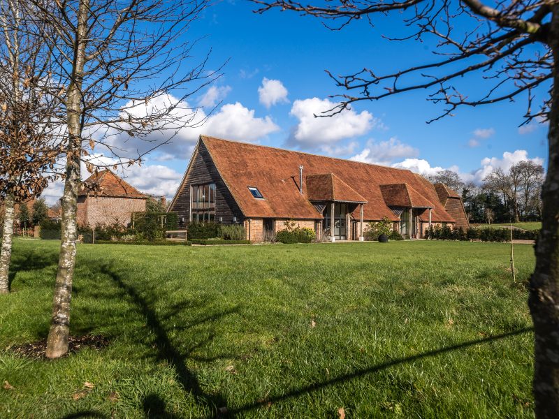 A converted barn on a farm site.