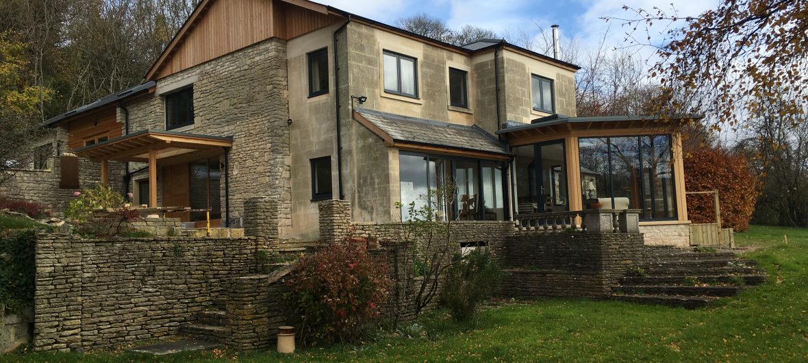 Exterior of a redevloped house after the renovation was completed.