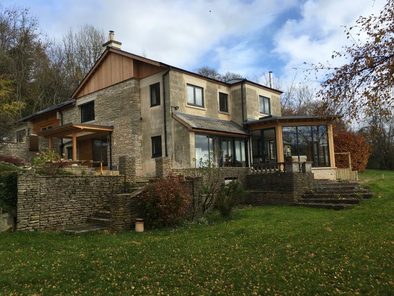 Exterior of a redevloped house after the renovation was completed.